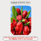 1-Piece Floral Red Tulip Bloom Nature Art  Suitcase Luggage Cover, Stretch Protective Sleeve