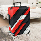 1-Piece Abstract Geometric Red Black White Bold Stylish  Suitcase Luggage Cover, Stretch Protective Sleeve