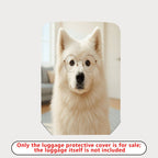 1-Piece Cute Dog Glasses White Living Room Sofa  Suitcase Luggage Cover, Stretch Protective Sleeve