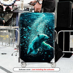 1-Piece Geometric Polar Bear Ocean Ice Abstract Artistic  Suitcase Luggage Cover, Stretch Protective Sleeve