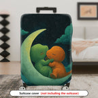 1-Piece Dinosaur Moon Stars Clouds Night Cute  Suitcase Luggage Cover, Stretch Protective Sleeve