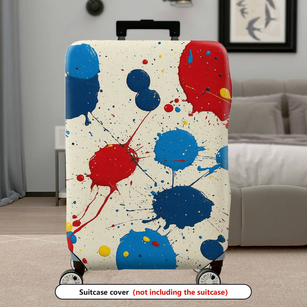 1-Piece Abstract Splatter Colorful Paint Art Pattern  Suitcase Luggage Cover, Stretch Protective Sleeve