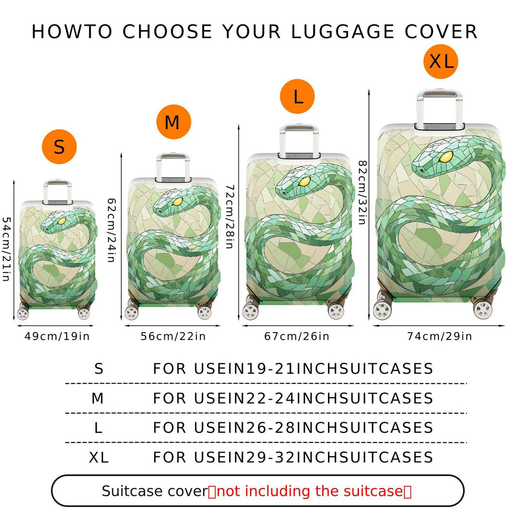 1-Piece Geometric Snake Mosaic Pattern Artistic Stylish Unique  Suitcase Luggage Cover, Stretch Protective Sleeve