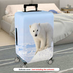 1-Piece Cute Polar Bear Snow Winter Nature Animal White  Suitcase Luggage Cover, Stretch Protective Sleeve