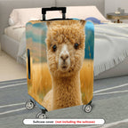 1-Piece Cute Alpaca Animal Nature Scenery Artistic  Suitcase Luggage Cover, Stretch Protective Sleeve