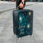 1-Piece Starry Night Cosmic Universe Inspirational Quote  Suitcase Luggage Cover, Stretch Protective Sleeve