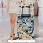 1-Piece Leopard Floral Daisy Stylish Travel  Suitcase Luggage Cover, Stretch Protective Sleeve