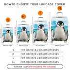 1-Piece Cute Penguin Arctic Ice Snow Wildlife Travel  Suitcase Luggage Cover, Stretch Protective Sleeve