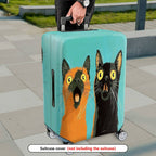 1-Piece Funny Colorful Cute Cat Abstract  Suitcase Luggage Cover, Stretch Protective Sleeve