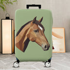 1-Piece Geometric Horse Art Animal Pattern Green  Suitcase Luggage Cover, Stretch Protective Sleeve