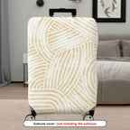 1-Piece Abstract Stripe Beige Pattern Simple Elegant Minimalist Stylish  Suitcase Luggage Cover, Stretch Protective Sleeve