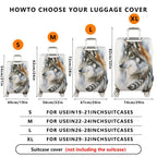 1-Piece Artistic Wolf Feather Pattern  Suitcase Luggage Cover, Stretch Protective Sleeve