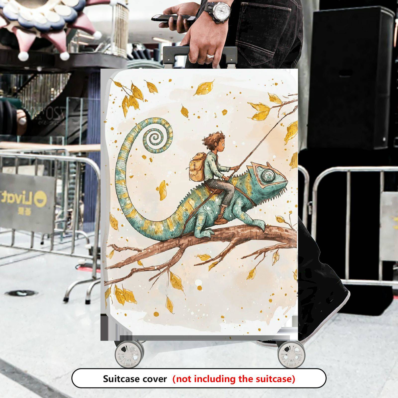 1-Piece Adventure Forest Fantasy Whimsical Autumn  Suitcase Luggage Cover, Stretch Protective Sleeve