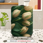 1-Piece Floral Nature Tulip Elegant Raindrop Garden  Suitcase Luggage Cover, Stretch Protective Sleeve