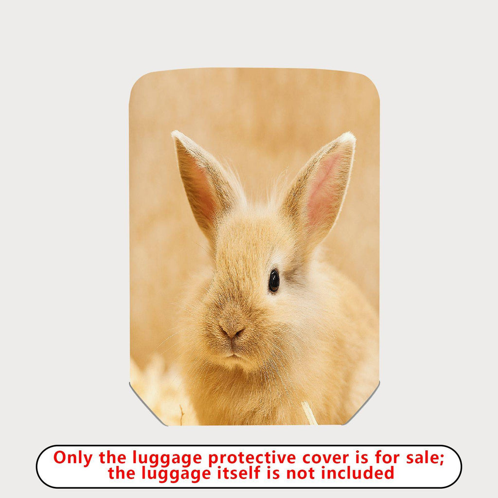 1-Piece Cute Bunny Animal Nature Beige Soft  Suitcase Luggage Cover, Stretch Protective Sleeve