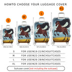 1-Piece Horse Mountains Artistic Nature Aesthetic Inspirational  Suitcase Luggage Cover, Stretch Protective Sleeve