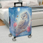 1-Piece Owl Moonlight Garden Floral Dream Fantasy  Suitcase Luggage Cover, Stretch Protective Sleeve