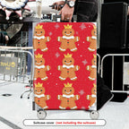 1-Piece Gingerbread King Christmas Holiday Festive Red  Suitcase Luggage Cover, Stretch Protective Sleeve