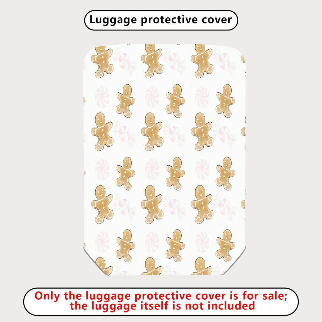 1-Piece Gingerbread Candy Christmas Holiday Festive  Suitcase Luggage Cover, Stretch Protective Sleeve
