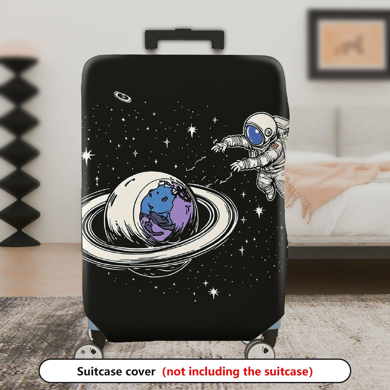 1-Piece Astronaut Planet Space Galaxy Cosmic  Suitcase Luggage Cover, Stretch Protective Sleeve
