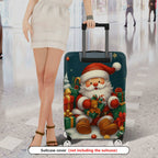1-Piece Santa Claus Christmas Gift Holiday Celebration Merry  Suitcase Luggage Cover, Stretch Protective Sleeve