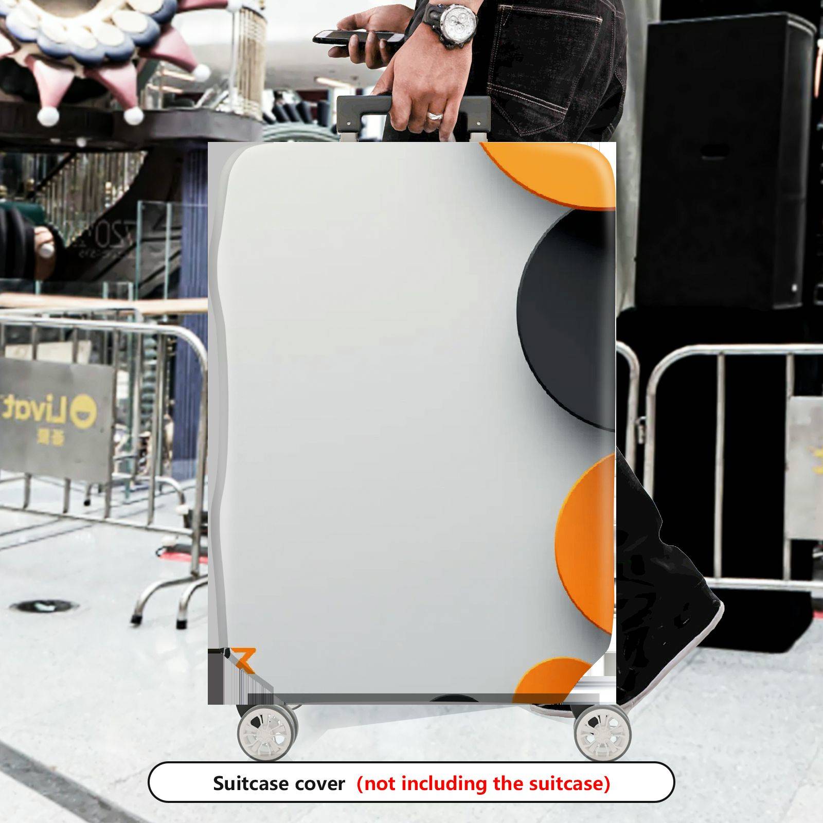 1-Piece Abstract Geometric Colorful Circle Art Pattern  Suitcase Luggage Cover, Stretch Protective Sleeve