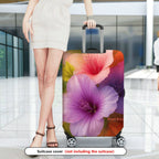 1-Piece Colorful Floral Nature Artistic Vibrant Hibiscus  Suitcase Luggage Cover, Stretch Protective Sleeve
