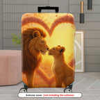 1-Piece Lion Heart Nature Artful Illustration Floral  Suitcase Luggage Cover, Stretch Protective Sleeve