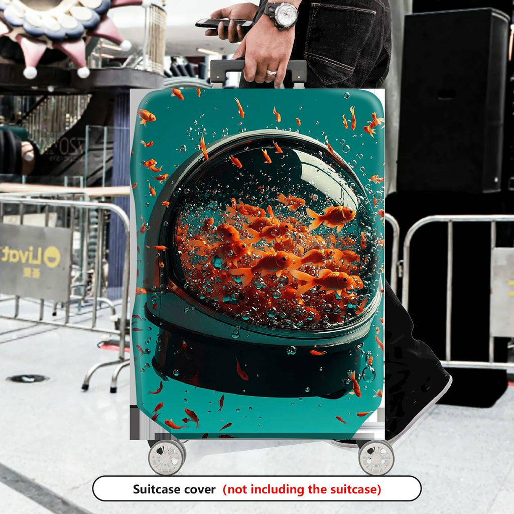 1-Piece Aquarium Fish Water Bubble Creative Lively Colorful  Suitcase Luggage Cover, Stretch Protective Sleeve