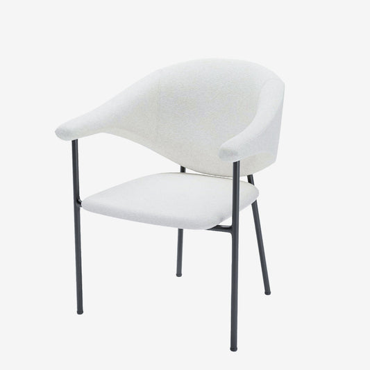 Lot de 2 chaises avec accoudoirs design en velours beige Jeanne