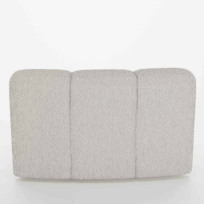 Chauffeuse d'angle pour canapé modulable en tissu bouclette gris-crème Hélène