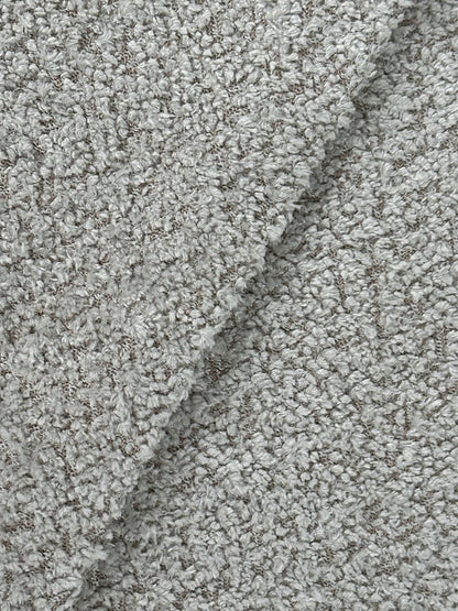 Canapé modulable en tissu bouclette gris-crème