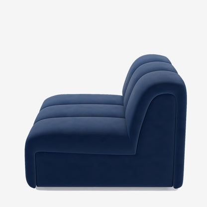 Canapé modulable en velours bleu marine Hélène