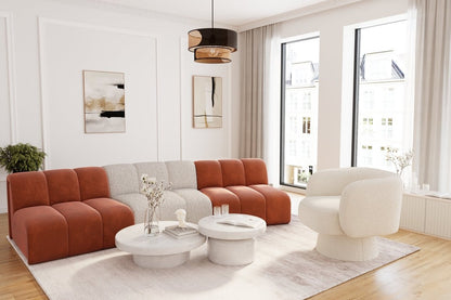Canapé modulable en velours ocre Hélène