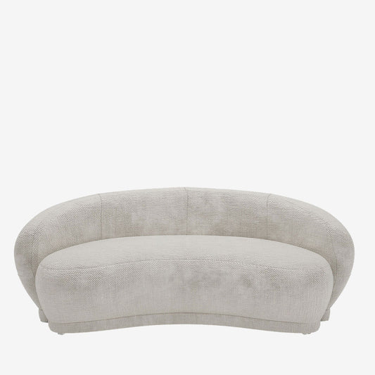 Canapé 3-4 places en tissu chenille crème Bianca