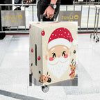 1-Piece Santa Reindeer Christmas Holiday Festive  Suitcase Luggage Cover, Stretch Protective Sleeve