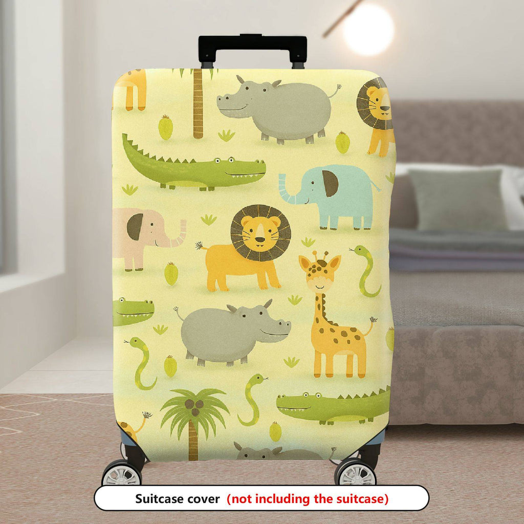 1-Piece Animals Jungle Safari Zoo Wildlife  Suitcase Luggage Cover, Stretch Protective Sleeve