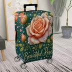 1-Piece Floral Rose Crystal Diamond Elegant Artistic  Suitcase Luggage Cover, Stretch Protective Sleeve