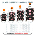 1-Piece Heart Flower Love Valentine Romantic Cute  Suitcase Luggage Cover, Stretch Protective Sleeve