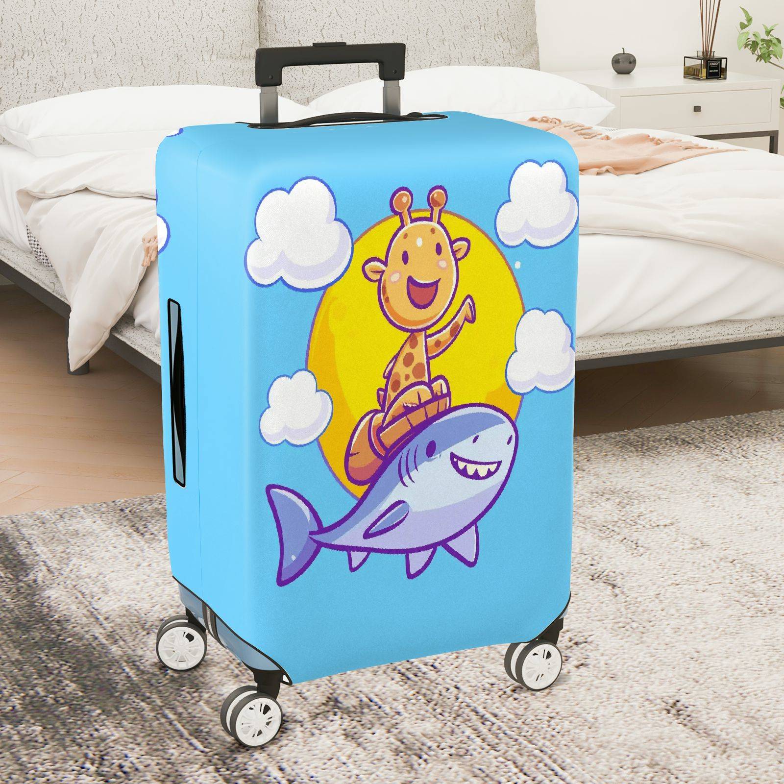 1-Piece Animal Space Cloud Ocean Fun  Suitcase Luggage Cover, Stretch Protective Sleeve