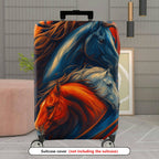 1-Piece Colorful Elegant Horse Artistic Vibrant Dynamic  Suitcase Luggage Cover, Stretch Protective Sleeve
