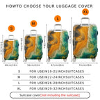 1-Piece Abstract Colorful Artistic Ocean Sand Floral Wave  Suitcase Luggage Cover, Stretch Protective Sleeve