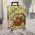 1-Piece Hedgehog Apple Floral Basket Love Cute  Suitcase Luggage Cover, Stretch Protective Sleeve