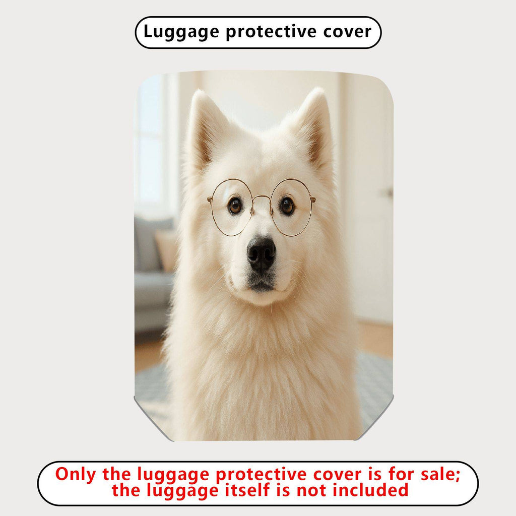 1-Piece Cute Dog Glasses White Living Room Sofa  Suitcase Luggage Cover, Stretch Protective Sleeve