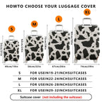 1-Piece Animal Print Black White Furry Cow Abstract  Suitcase Luggage Cover, Stretch Protective Sleeve