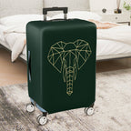 1-Piece Geometric Elephant Dark Green Modern Stylish Unique  Suitcase Luggage Cover, Stretch Protective Sleeve