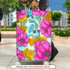 1-Piece Floral Pink Orange Blue Leaf Berry  Suitcase Luggage Cover, Stretch Protective Sleeve