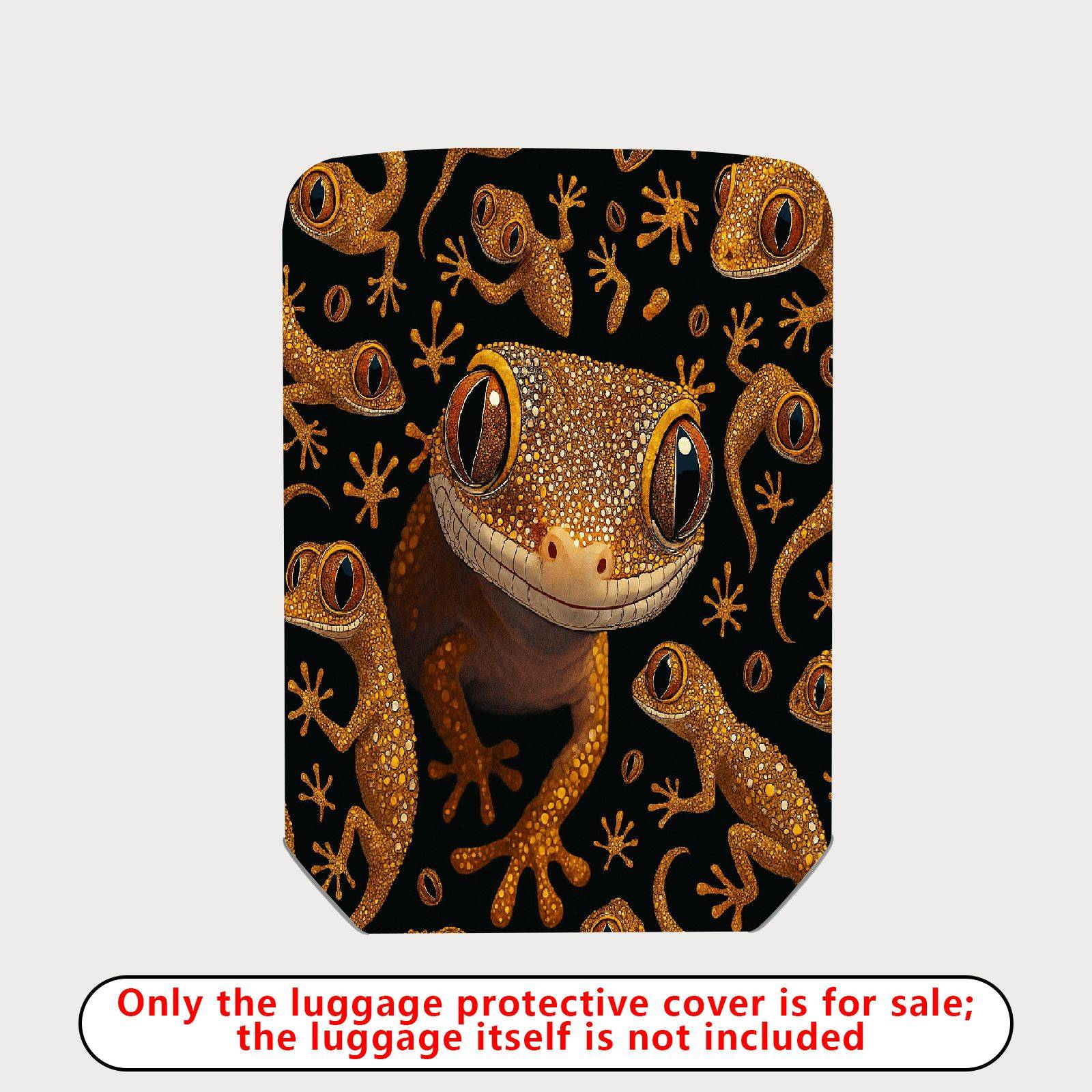 1-Piece Gecko Reptile Animal  Cute Fun  Suitcase Luggage Cover, Stretch Protective Sleeve