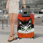 1-Piece Angry Cat  Orange Animal Art Floral  Suitcase Luggage Cover, Stretch Protective Sleeve