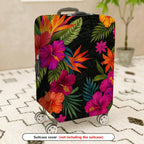 1-Piece A tropical floral jacket for jungle natural plants theme, suitable for business, travel,  Suitcase Luggage Cover, Stretch Protective Sleeve